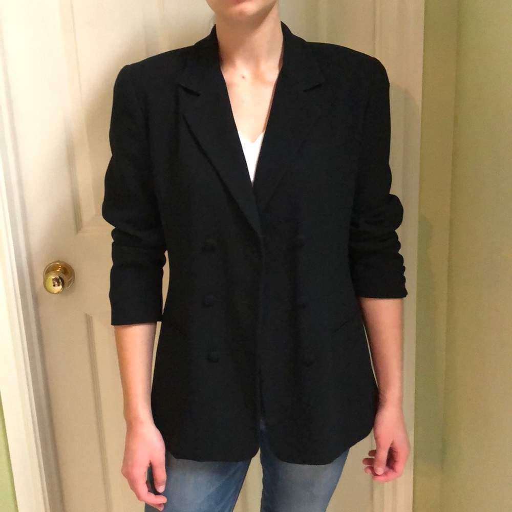 Black double breasted blazer jacket